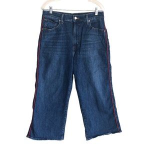 Levi's Womens Capri Jeans Size 32 Wide Leg High Rise Stretch Side Stripe Cropped